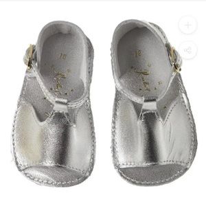 Rachel Riley silver leather baby shoes